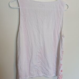 LOFT White and Pink Tank Top Sz XL